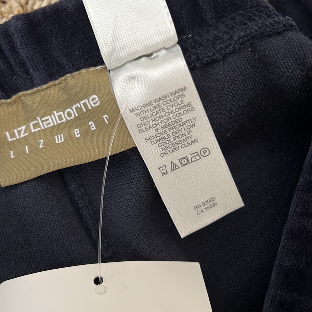 NWT Liz Claiborne Lizwear Navy Blue Lounge Pants (M) - Picture 3 of 6